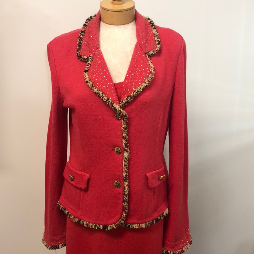 Coral and Crystal knit jacket